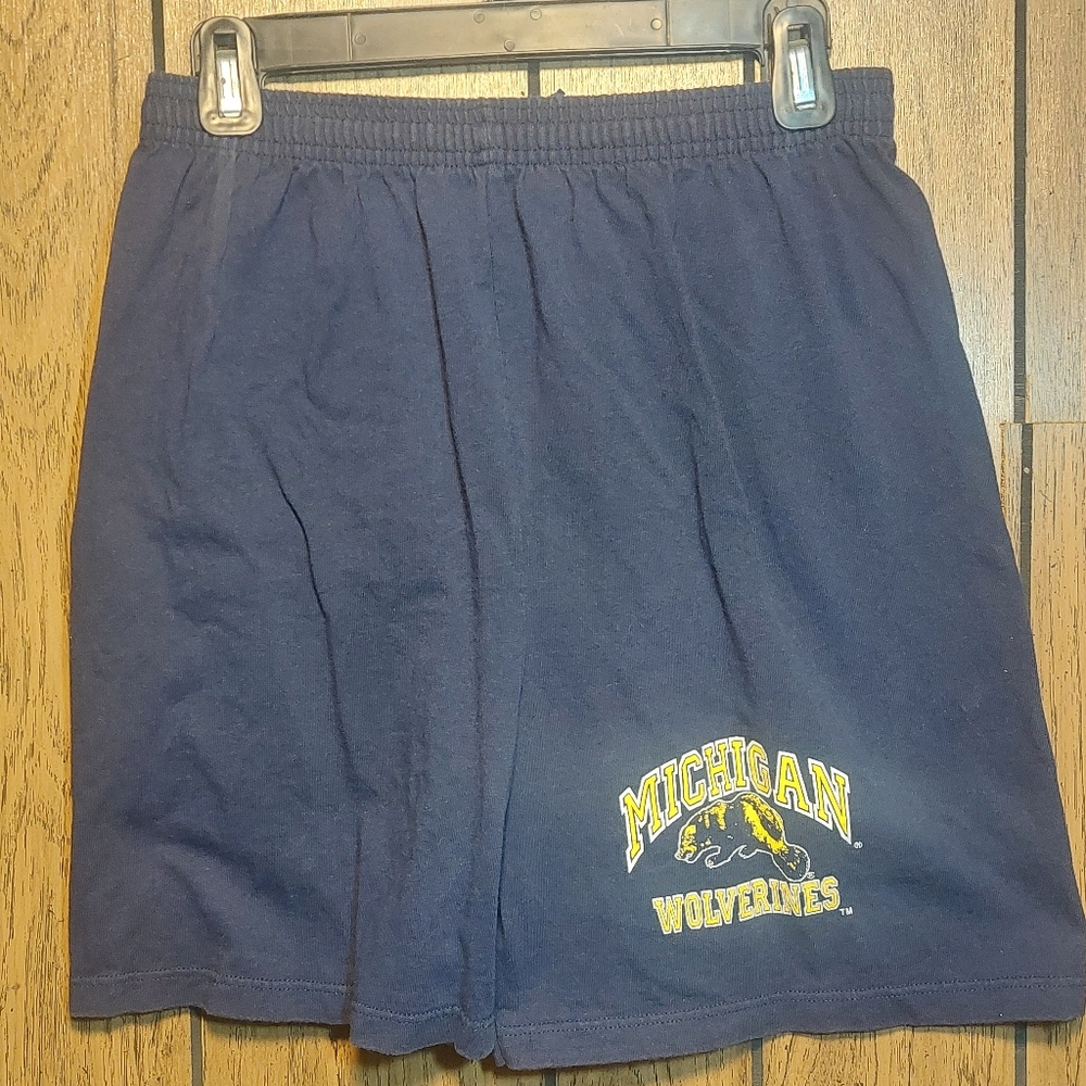 Michigan Wolverines Navy Blue Men's Shorts Vintage 90s Logo 7 Medium